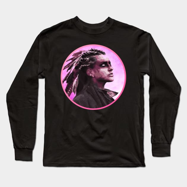 Tribal girl looking up at the stars Long Sleeve T-Shirt by DanielVind